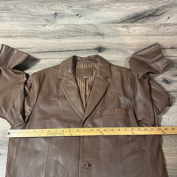 Apt 9 Leather blazer Brown Men's size 42R jacket leather sport coat - Picture 10 of 12
